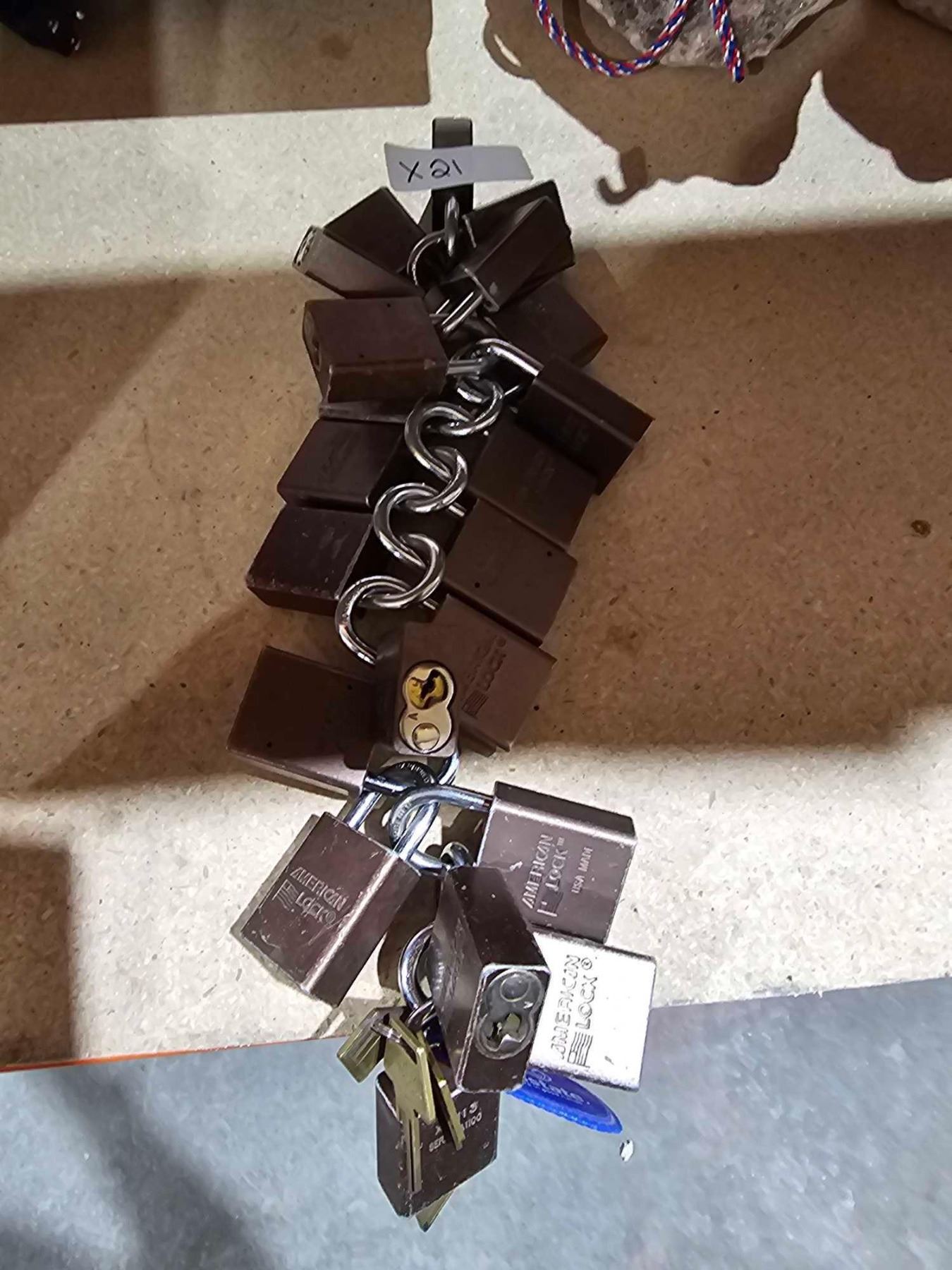 Branded Lock Lot of 21 American Lock Brand Locks - Like Keyed - with Keys