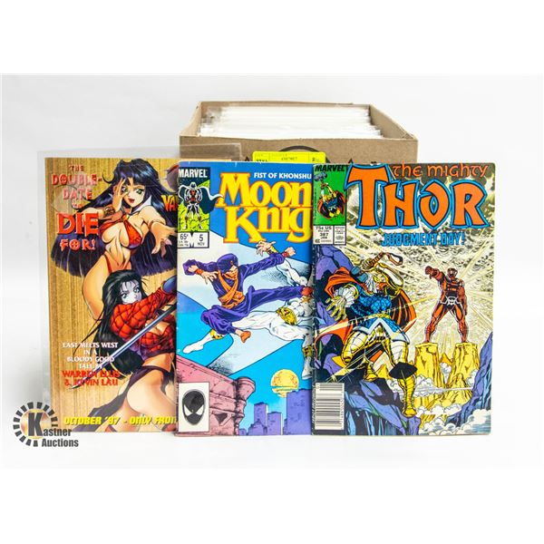 BOX WITH 100+ ASSORTED COMICS