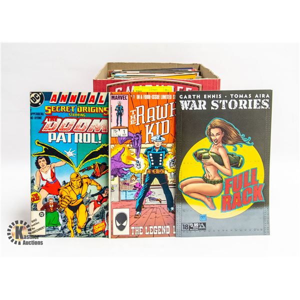 BOX WITH 100+ ASSORTED COMICS