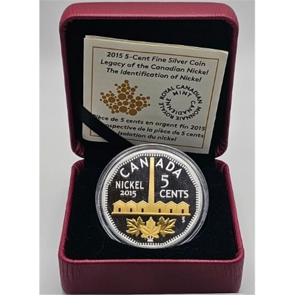 5 CENTS 2015 L'IDENTIFICATION DU NICKEL FINE SILVER .999