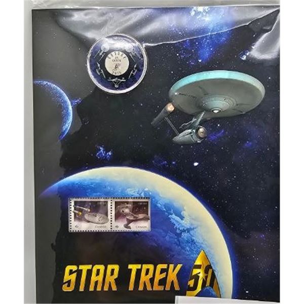 25 CENTS 2016 TIMBRES ET PIECE STAR TREK ENTERPRISE
