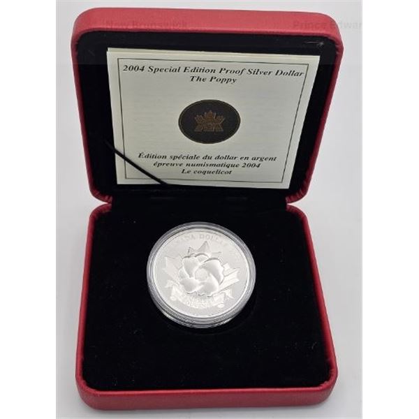 1 DOLLAR 2004 LE COQUELICOT FINE SILVER .999