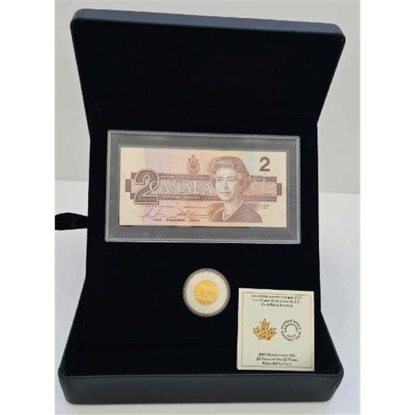 2 DOLLARS 2021 25 ANS DE LA PIÈCE DE 2 DOLLARS DU BILLET A LA PIÈCE FINE SILVER .999