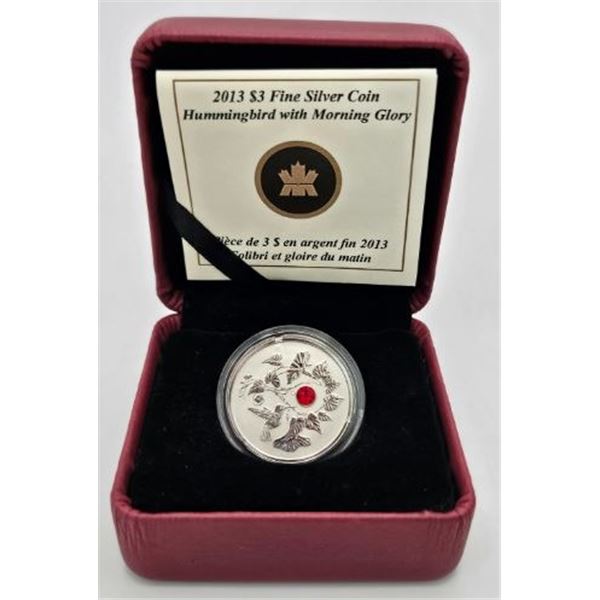 3 DOLLARS 2013 HUMMINGBIRD FINE SILVER .999