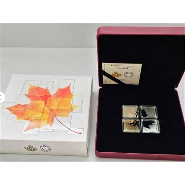 3 DOLLARS 2017 QUATUOR FEUILLE D'ERABLE 4 PIECES FINE SILVER .999