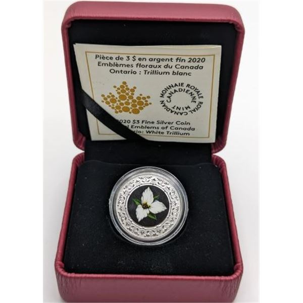 3 DOLLARS 2020 TRILLIUM BLANC FINE SILVER .999