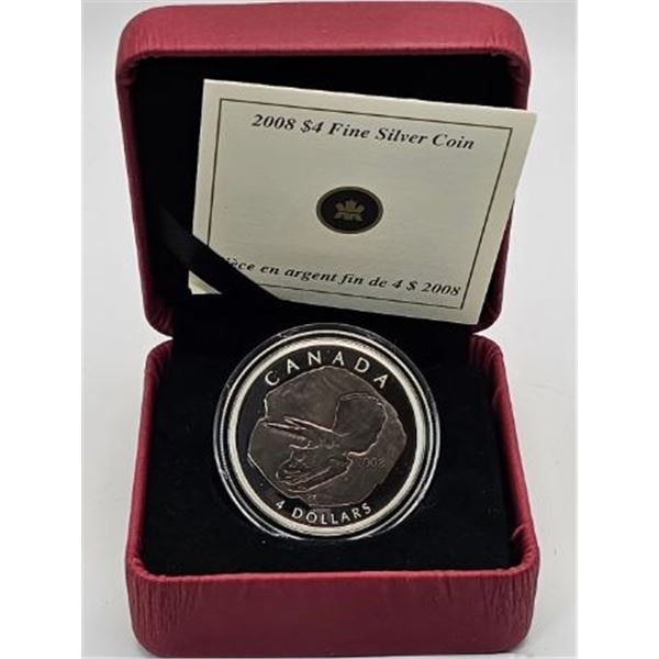 4 DOLLARS 2008 TRICERATOPS 623428 FINE SILVER .999