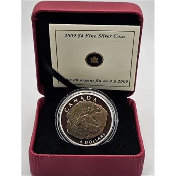 4 DOLLARS 2009 TYRANNOSAURUS REX FINE SILVER .999