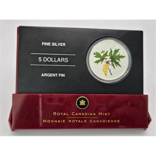 5 DOLLARS 2005 ÉRABLE A GRANDE FEUILLE FINE SILVER .999