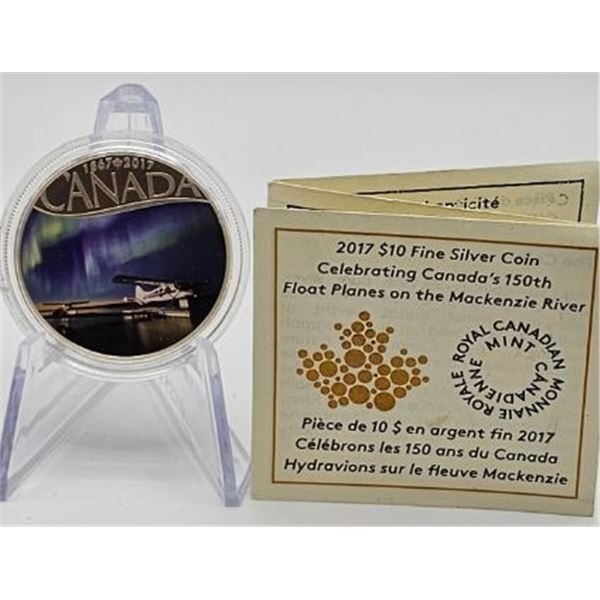 10 DOLLARS 2015 HYDRAVIONS SUR LE FLEUVE MACKENZIE - TERRITOIRES DU NORD-OUEST FINE SILVER .999 CRAC