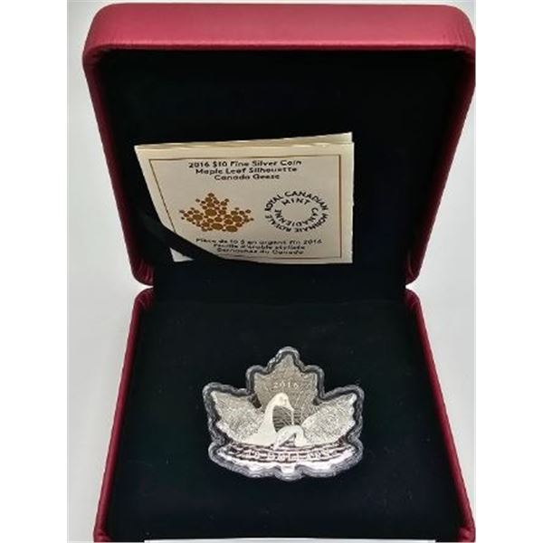 10 DOLLARS 2016 BERNACHE DU CANADA FINE SILVER .999