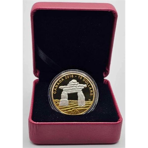 10 DOLLARS 2016 INUKSHUK FINE SILVER .999 PAS DE COA