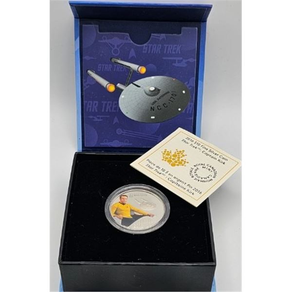 10 DOLLARS 2016 STAR TREK CAPITAINE KIRK FINE SILVER .999