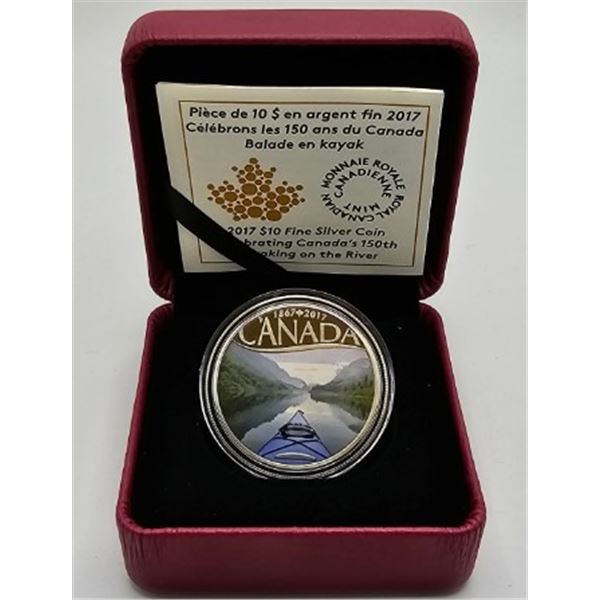 10 DOLLARS 2017 BALADE EN KAYAK - QUÉBEC FINE SILVER .999