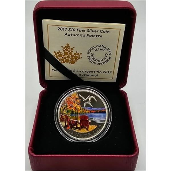 10 DOLLARS 2017 COLORIS AUTOMNAL FINE SILVER .999
