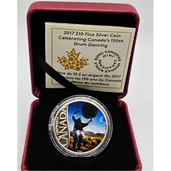 10 DOLLARS 2017 DANSE DU TAMBOUR FINE SILVER .999 CRACKED CAPSULE