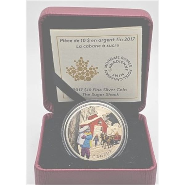 10 DOLLARS 2017 LA CABANE À SUCRE CRACKED CAPSULE FINE SILVER .999