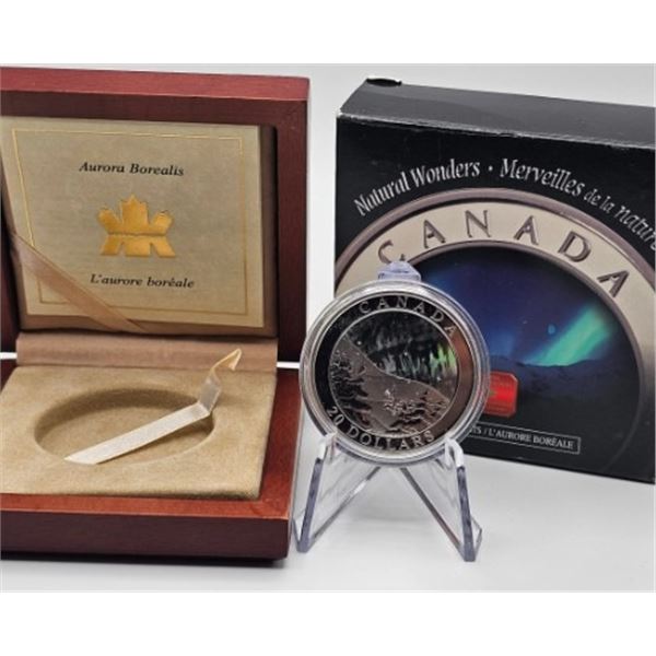 20 DOLLARS 2004 AURORE BOREAL FINE SILVER .999