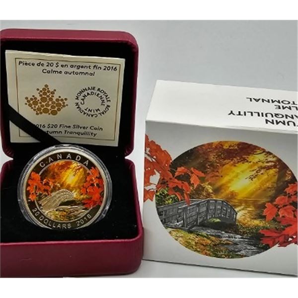 20 DOLLARS 2016 CALME AUTOMNAL BROKED CAPSULE FINE SILVER .999
