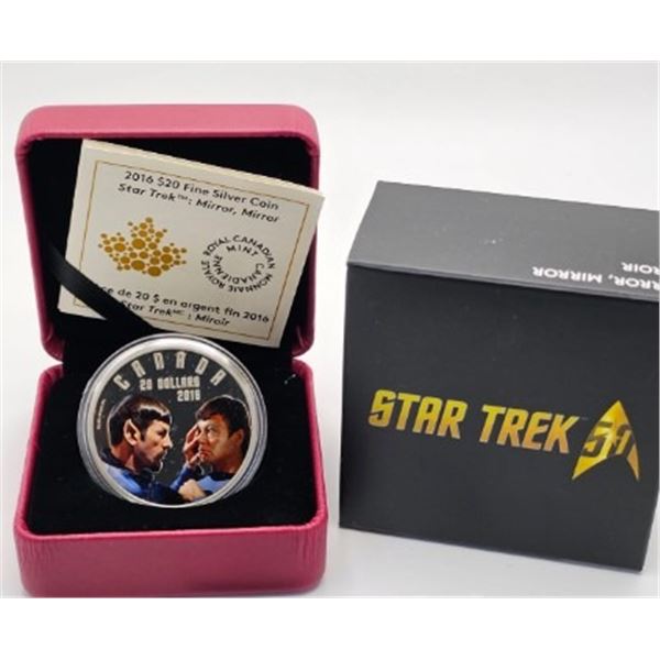 20 DOLLARS 2016 STAR TREK MIROIR MIROIR FINE SILVER .999