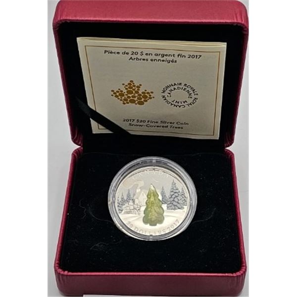 20 DOLLARS 2017 ARBRES ENNEIGES CRACKED CAPSULE FINE SILVER .999