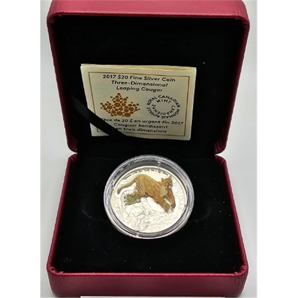 20 DOLLARS 2017 COUGUAR BONDISSANT CRACKED CAPSULE FINE SILVER .999