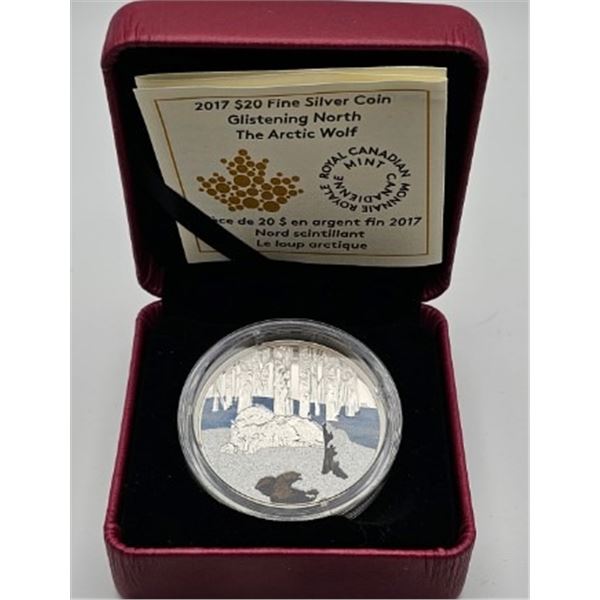 20 DOLLARS 2017 LE LOUP ARCTIQUE FINE SILVER .999