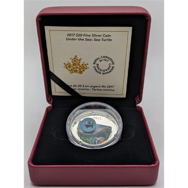 20 DOLLARS 2017 TORTUE DE MER FINE SILVER .999