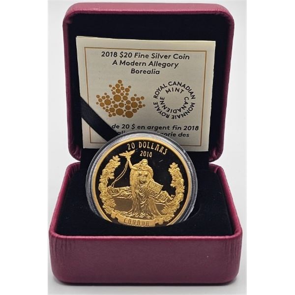 20 DOLLARS 2018 BOREALIE UNE ALLEGORIE DES TEMPS MODERNES FINE SILVER .999