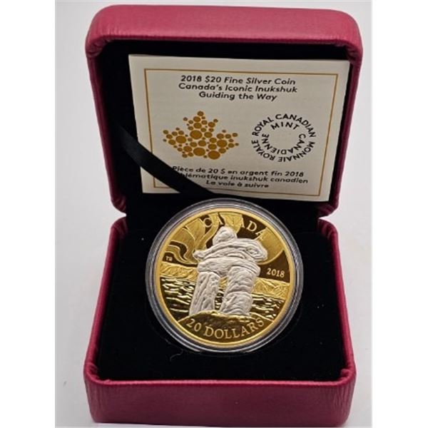 20 DOLLARS 2018 INUKSHUK LA VOIE À SUIVRE FINE SILVER .999