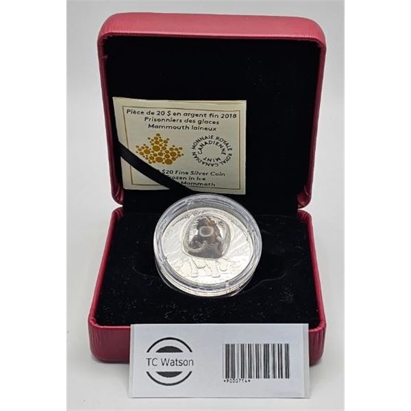 20 DOLLARS 2018 MAMMOUTH LAINEUX FINE SILVER .999