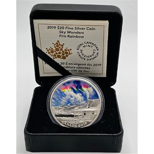 20 DOLLARS 2019 ARC-EN-CIEL DE FEU FINE SILVER .999