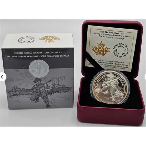 20 DOLLARS 2019 LA CAMPAGNE DE NORMANDIE FINE SILVER .999