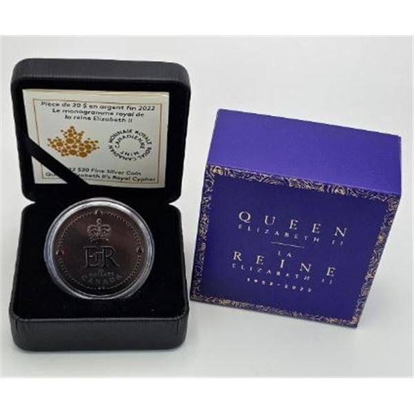 20 DOLLARS 2022 MONOGRAMME ROYAL FINE SILVER .999