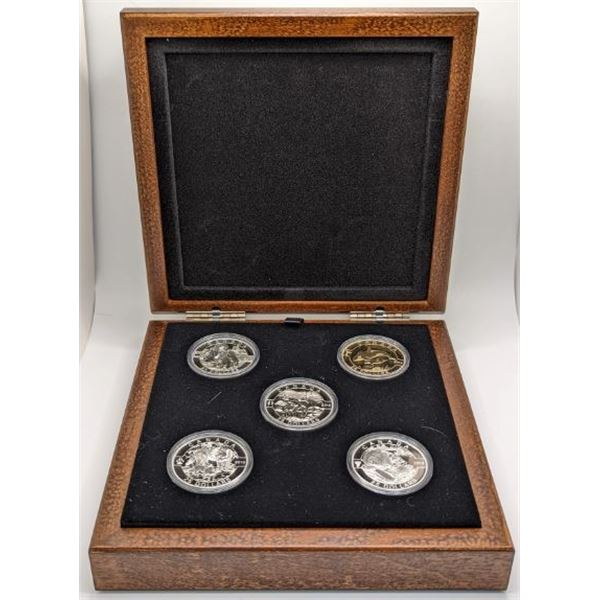 25 DOLLARS 2013 5x 25 DOLLARS AVEC COFFRET FINE SILVER .999