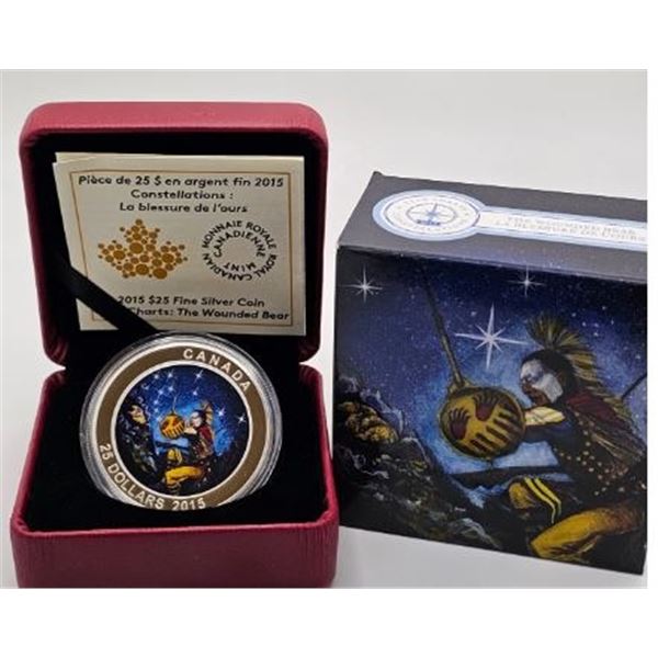 25 DOLLARS 2015 LA BLESSURE DE L'OURS FINE SILVER .999