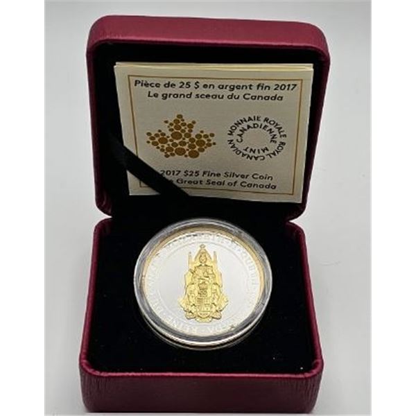 25 DOLLARS 2017 LE GRAND SCEAU DU CANADA FINE SILVER .999