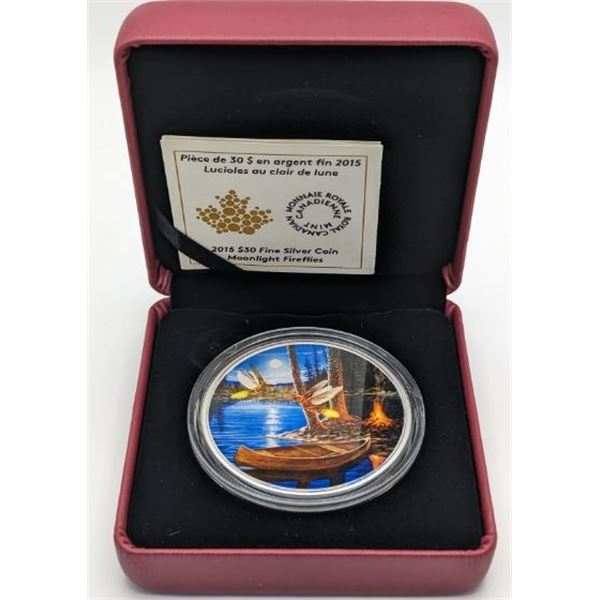 30 DOLLARS 2015 LUCIOLES AU CLAIR DE LUNE FINE SILVER .999