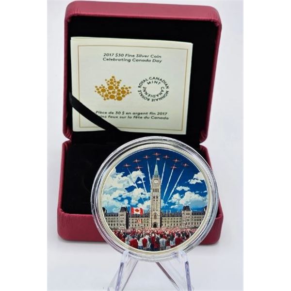 30 DOLLARS 2017 FETE DU CANADA 2 OZ FINE SILVER .999