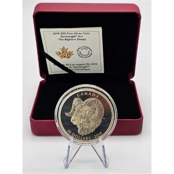 30 DOLLARS 2019 MOUFLON D'AMÉRIQUE FINE SILVER .999