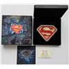 Image 1 : 100 DOLLARS 2017 DC COMICS ORIGINALS SUPERMAN'S SHIELD 10 OZ FINE SILVER .999