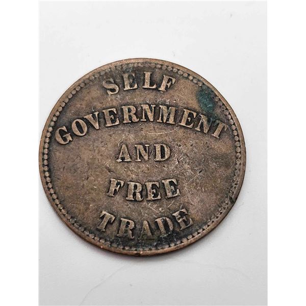 TOKEN SELF GOVERNMENT AND FREE TRADE 1857 PRINCE EDWARD ISLAND