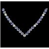 14KT White Gold 11.52 ctw Tanzanite and Diamond Necklace