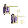 Image 5 : 14K Yellow Gold 13.0 ctw Large Oval Prong Set Amethyst Solitaire Stud Earrings