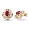 Image 1 : 4.99 ctw Ruby and 3.25 ctw Diamond 14K Yellow Gold Earrings