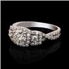 Image 2 : 1.00 ctw F COLOR CENTER Diamond Platinum Ring (1.76 ctw Diamonds)
