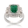 Image 1 : 2.44 ctw Emerald and 1.04 ctw Diamond Platinum Ring