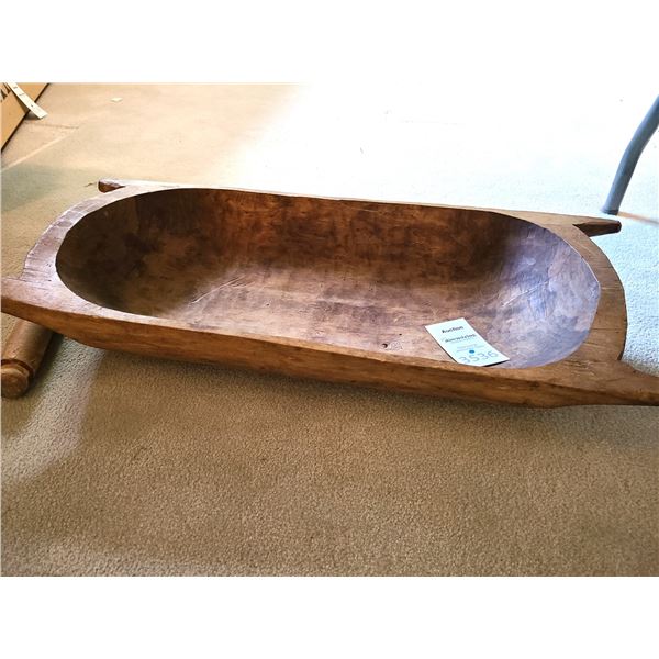 Antique Hand Hewn Dough Bowl A