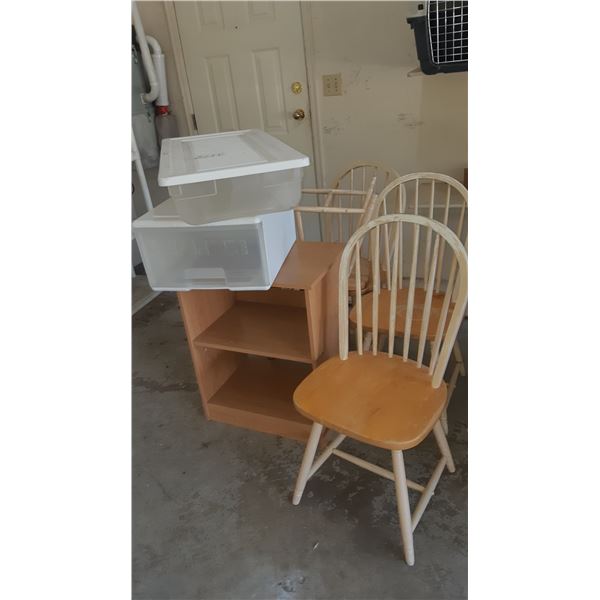 Totes, End Table, Chairs A