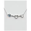 Image 1 : STERLING SILVER 2.35 X 2.3MM NATURAL TURQUOISE (0.06CT) WITH 49 DIAMONDS (0.25CT) NECKLACE, W/A $905